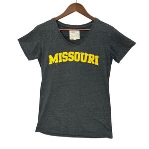 Y2K Vintage Mizzou Missouri Tigers Fitted V-Neck Tee Pressbox Women's L/XL